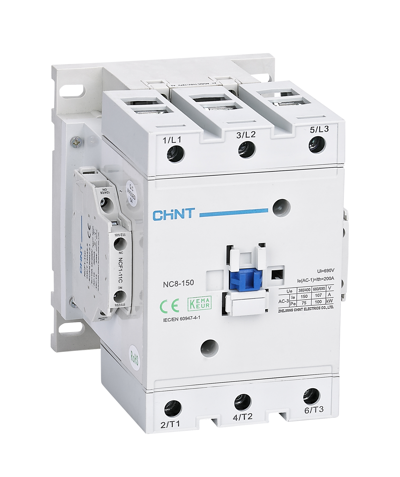 Contacteurs NC8 de 9A jusqu'à 2650A - 50/60Hz 